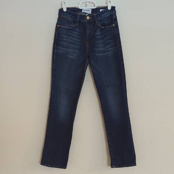 Frame Denim Le High Straight Dark Blue Franklin Jeans - Size 25 - Picture 1 of 13